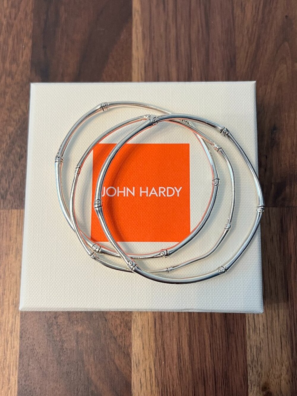 John Hardy Sterling Silver Bamboo Bangle Bracelet x3
